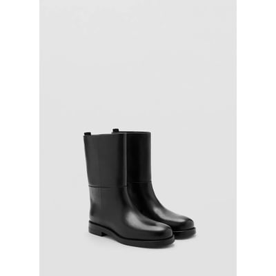 Bottines cuir bout rond MANGO