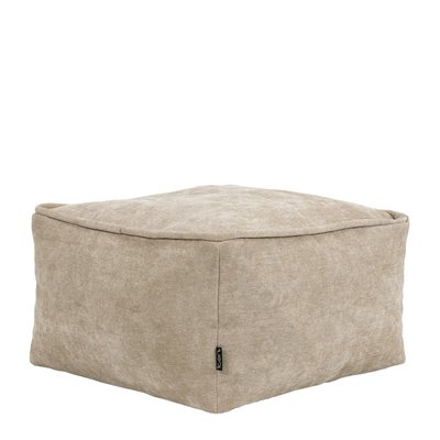 Repose-pieds carré en tissu chenille - AMARA ICON