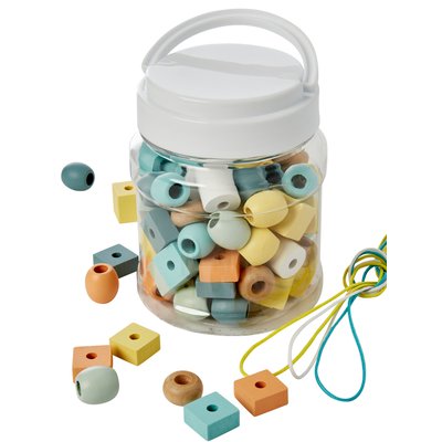 Baril de grosses perles en bois VERTBAUDET