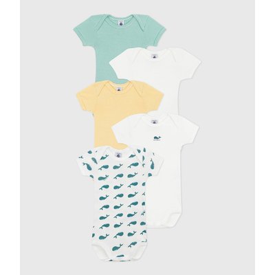 Lot de 5 bodies manches courtes PETIT BATEAU