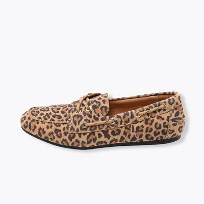 Mocassins cuir suédé léopard PROMOD