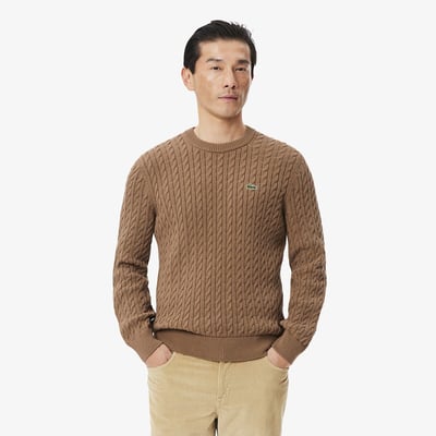 Cable Knit Jumper with Crew Neck LACOSTE