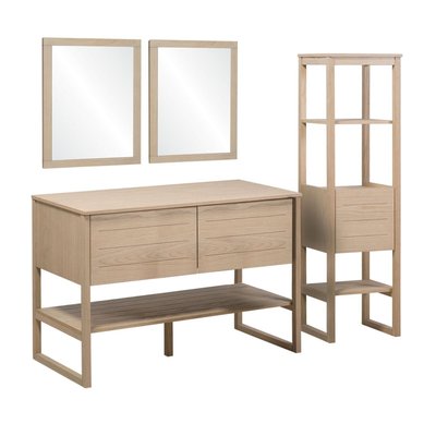 Meuble double +vasque +miroir +colonne ATOLL MOB IN