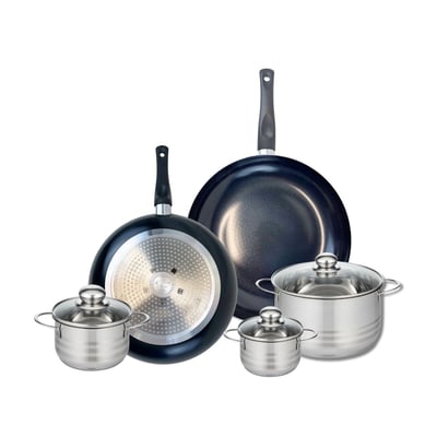 Batterie 2 poêles 28/32cm + 3 faitouts 12/14/20cm PRIMA BRILLANT ELO