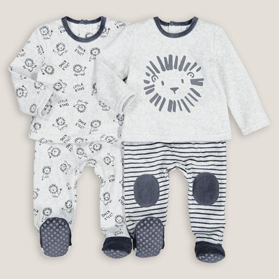 2er-Pack 2-teilige Samt-Pyjamas LA REDOUTE COLLECTIONS