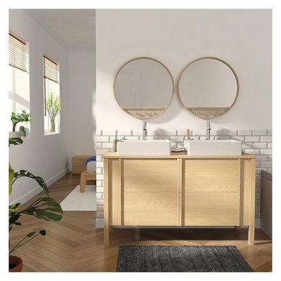 Meuble double+vasque+robinet+miroir NESTO MOB IN