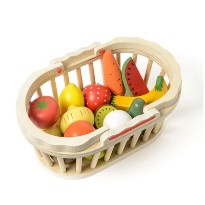 Panier de 13 fruits et légumes en bois OXYBUL 