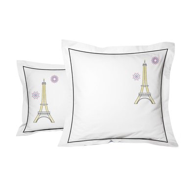 Taie d'oreiller  Paris - Percale de coton brodée TRADITION DES VOSGES