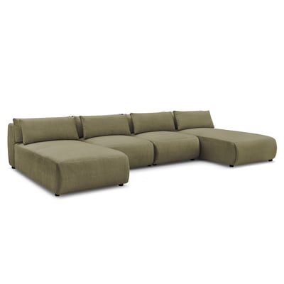 Canapé modulable 4 places en velours, JANA BOBOCHIC