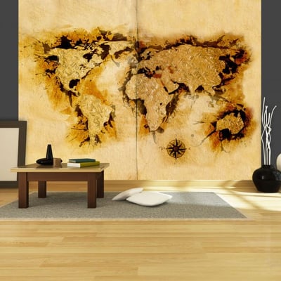 Papier peint intissé panoramique Carte du monde Gold-diggers' map of the World EDEN