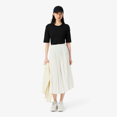 Jupe longue plissée taille élastiquée LACOSTE