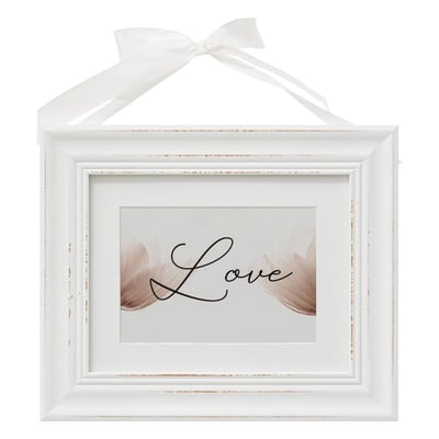 Cadre photo romantique en bois avec ruban MANOIR ATMOSPHERA