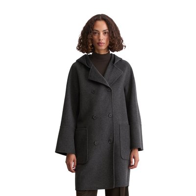 Manteau à capuche relaxed en mélange de laine double face MARC O'POLO