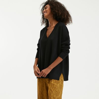 Kaschmir-Pullover, Oversized-Form mit V-Ausschnitt LA REDOUTE COLLECTIONS