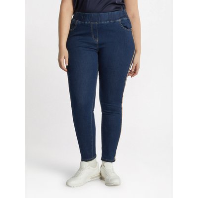 Jeggings con bordi dorati lungo le gambe e impunture a contrasto FIORELLA RUBINO