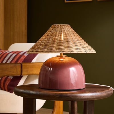 MADE.COM Nora Table Lamp with Rattan Shade MADE