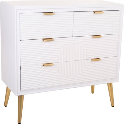 commode romantique blanche à tiroirs poignées dorées élégantes RECOLLECTION