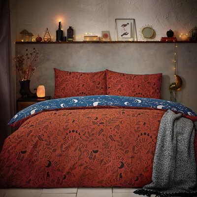 Witchy Vibes Halloween Reversible Cotton Blend Duvet Cover and Pillowcase Set FURN.