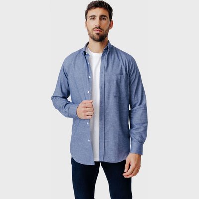 Chemise Regular fit en flanelle de coton uni ACROSS