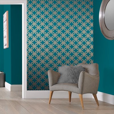 Papier peint Eternity Teal/Gold GRAHAM ET BROWN