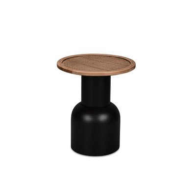 Bout de canapé noir et bois Taille S BOITE A DESIGN