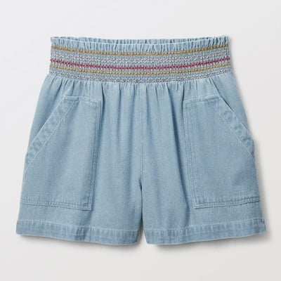 Short fluide taille élastiquée en jean MONOPRIX