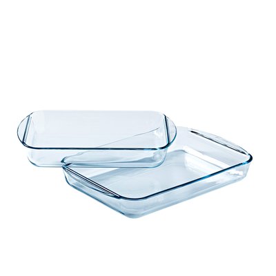 Lot de 2 plats à lasagnes rectangulaires en verre - Essentials PYREX