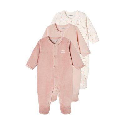 Lot de 3 dors-bien en velours ouverture naissance VERTBAUDET