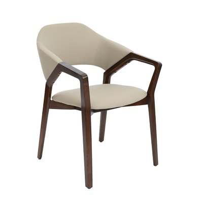 Chaise en simili et bois noyer ANGEL CERDA