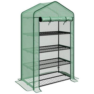 Serre de jardin balcon étagères 4 niveaux acier bâche PE vert OUTSUNNY