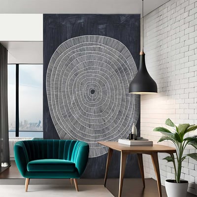Papier peint, rond HEXOA