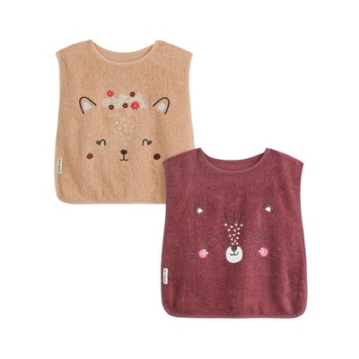 Lot de 2 bavoirs bébé en éponge Léa PETIT BEGUIN