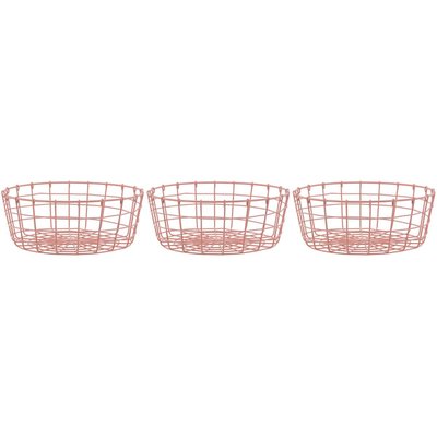 Corbeille en métal rose (Lot de 3) AUBRY GASPARD