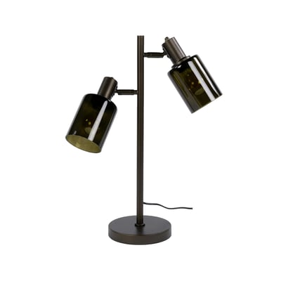 Lampe vintage orientable 2 abat-jour verre brun RALF PIER IMPORT