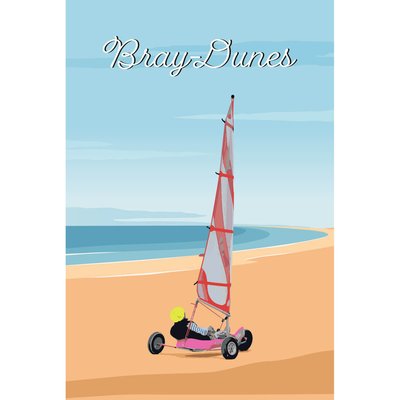 Tableau Mural Illustration Bray-dunes PLAGE CEANOTHE