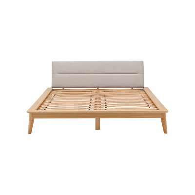Lit bois avec tête de lit tissu Atia CAMIF