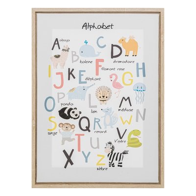 Toile imprimée sur cadre Alphabet 30x40 ATMOSPHERA