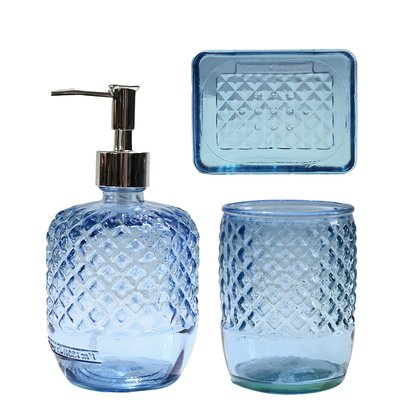 Set accessoires salle de bain en verre recyclé DIAMOND SENSEI MAISON