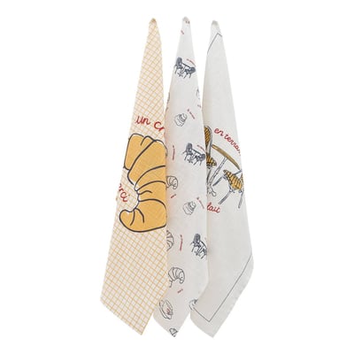 Lot de 3 torchons en coton FRA ATMOSPHERA