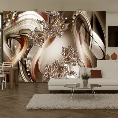 Papier peint intissé panoramique Abstractions Brown Symphony EDEN