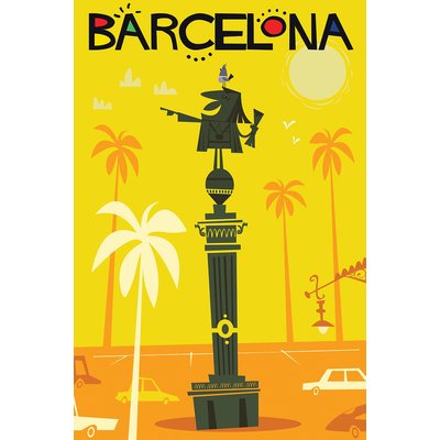 Tableau de voyage vintage barcelona HEXOA
