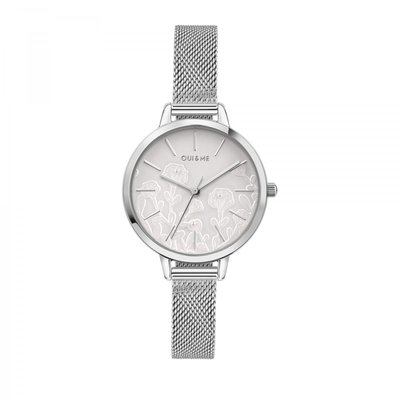 Montre Analogique En Acier Fleurette OUI & ME