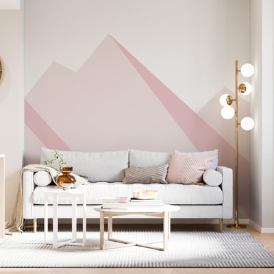 Papier peint panoramique avec rayures et pyramides - 340x260 cm (l x h) LA TOUCHE ORIGINALE