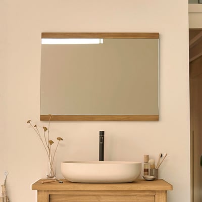 Miroir en teck massif recyclé 80x60 cm  NAHELE BERAH GETAH