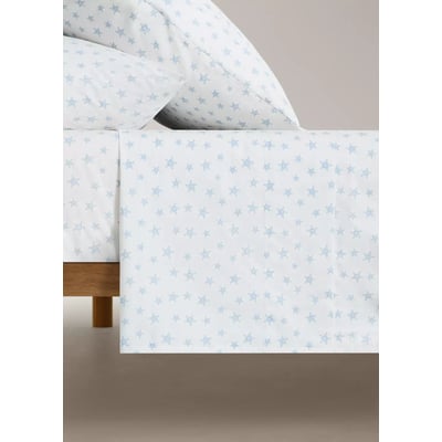 Drap-housse percale de coton imprimé étoiles Lit 90 cm MANGO HOME