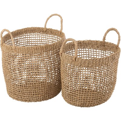Panier en zostère naturel tressé pour rangement maison élégant RECOLLECTION