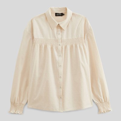 Blouse manches longues unie en coton BIO MONOPRIX