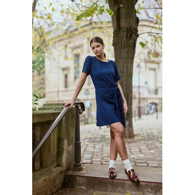 Robe fluide à nouer col rond manches courtes RUSLA LA PETITE ETOILE