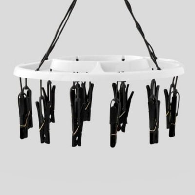 Mini étendoir blanc et gris avec 16 clips MONOPRIX