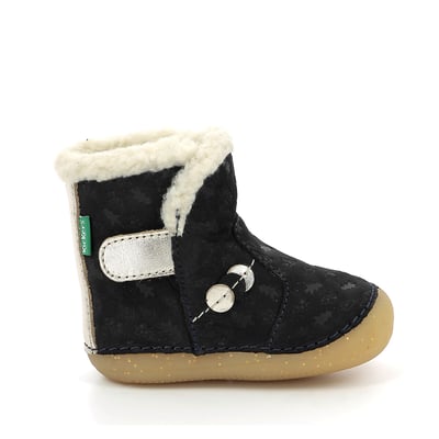 Bottes cuir fourrées So Windy, semelle souple KICKERS